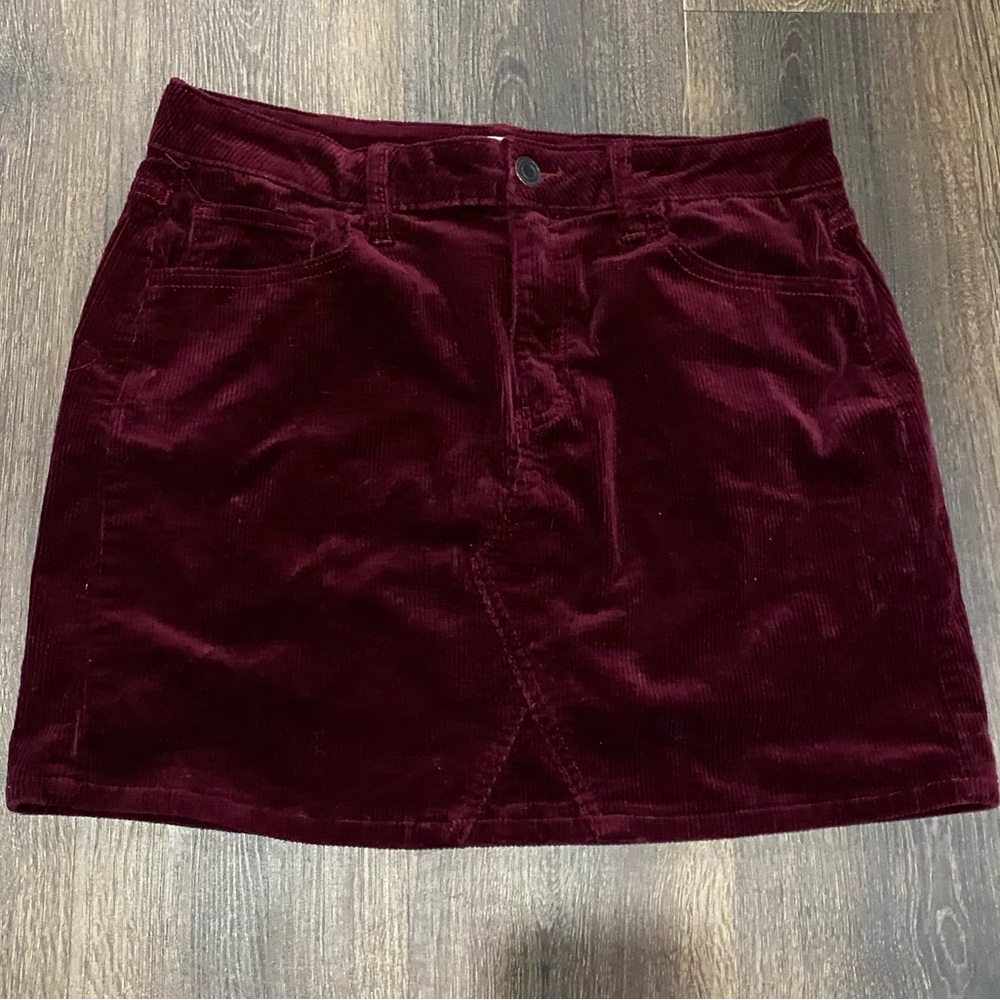 SO Burgundy Corduroy Mini Skirt